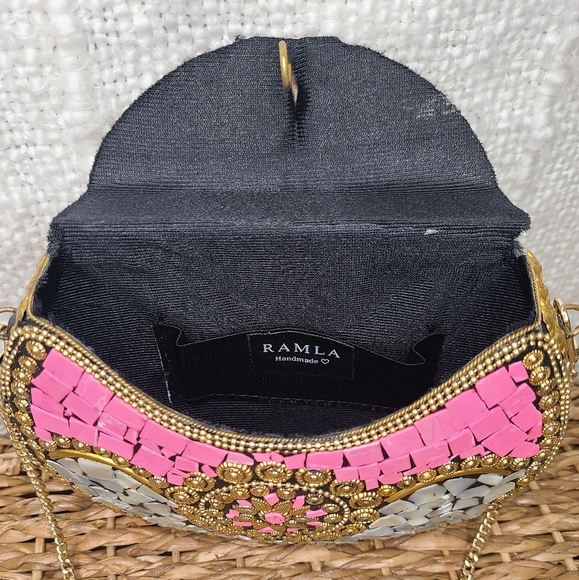 RAMLA | Beverly Hills | Handcrafted Metal Bag w/Mosaic Stones - Picture 5 of 11